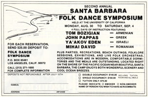 Santa Barbara Folk Dance Symposium ad