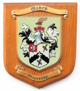 Oakes Coat of Arms plaque