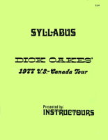 Dick Oakes' 1977 Tour Syllabus